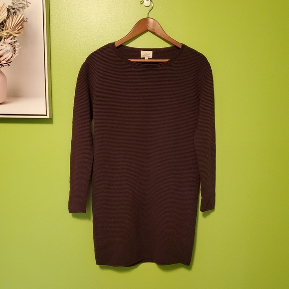 Wilfred Dark Plum Cashmere Blend Sweater Dress - Picture 2 of 5